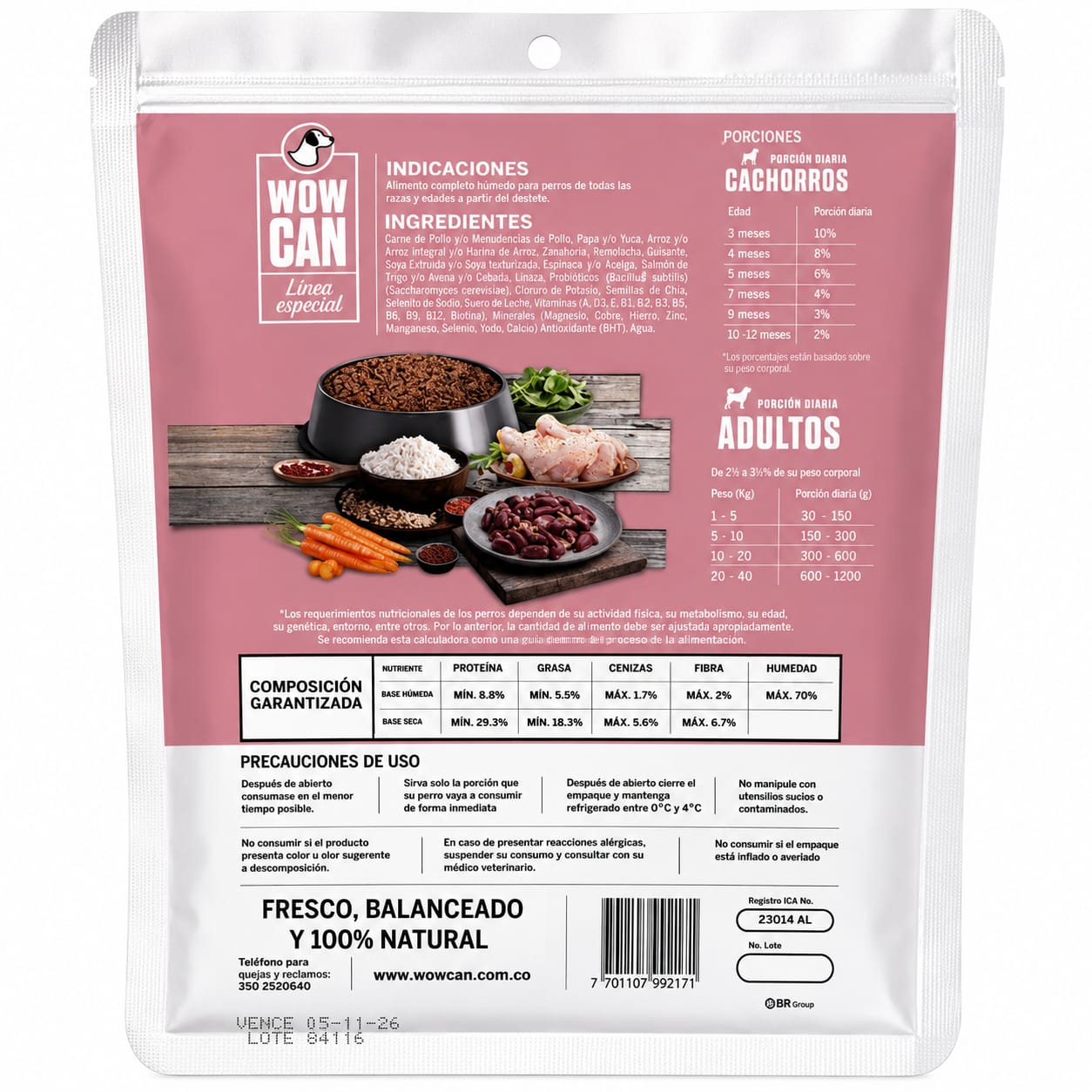 Wow Can Light Alimento Natural Cocinado al Vapor 300 gr